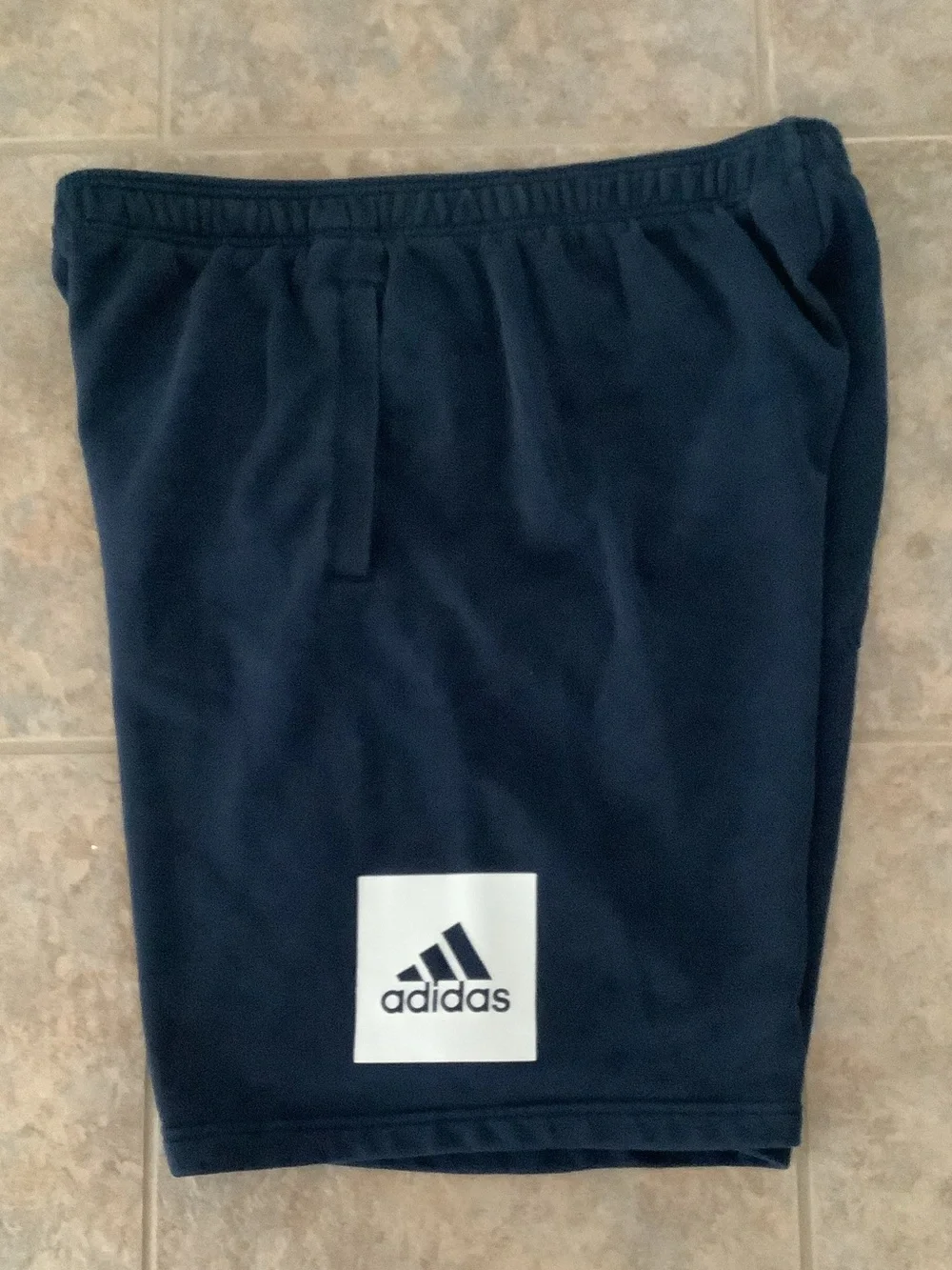 adidas Navy Blue Athletic Shorts with Logo Patch